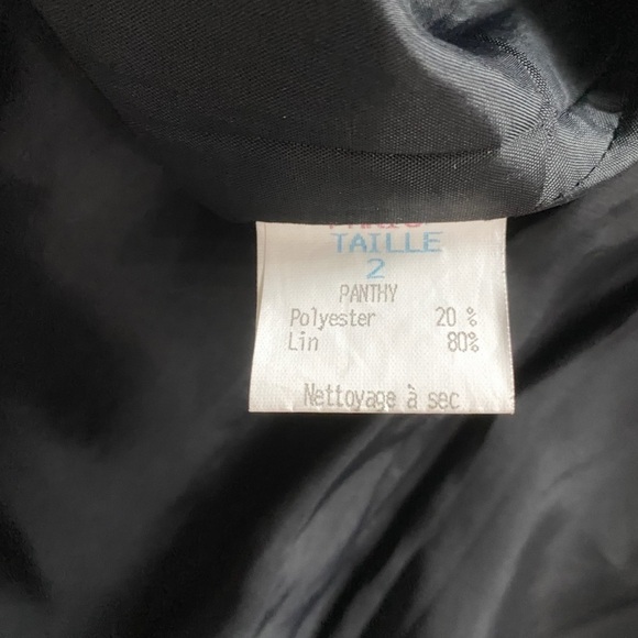 SANDRO VINTAGE BLACK LINEN BLEND SHEER BLAZER - M - Picture 10 of 10